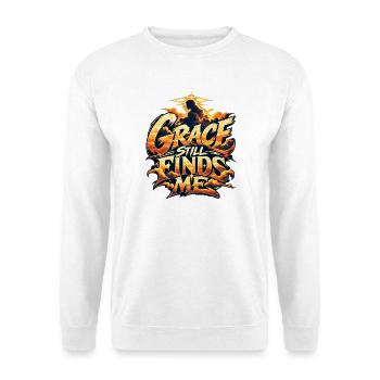 Grace Still Finds Me – Sonnenuntergang - Unisex Pullover - Weiß - Vorne - Alina (178cm) & Michal (187cm)