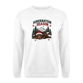 Winterschlafzeit Weihnachtsbären-Design - Unisex Pullover - Weiß - Vorne - Alina (178cm) & Michal (187cm)