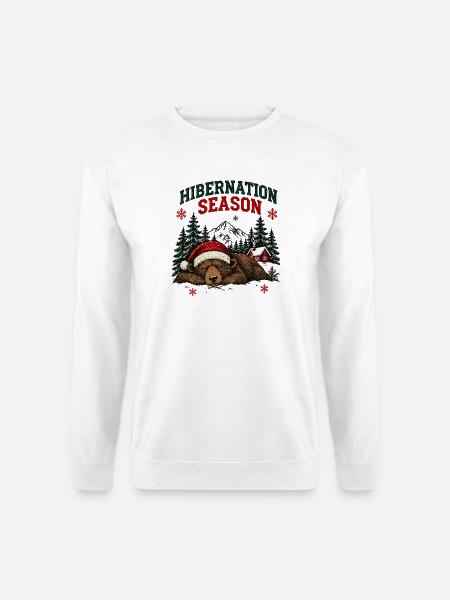 Winterschlafzeit Weihnachtsbären-Design - Unisex Pullover - Weiß