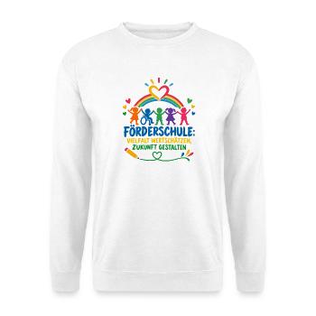 FÖRDERSCHULE Sonderpädagogik - Unisex Pullover - Weiß - Vorne - Alina (178cm) & Michal (187cm)