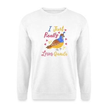 Wachtel Spruch Humor - Unisex Pullover - Weiß - Vorne - Alina (178cm) & Michal (187cm)