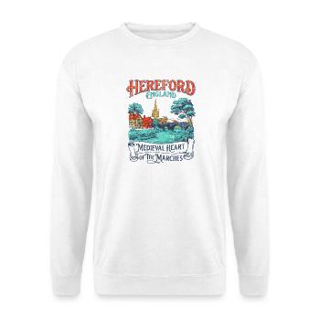 City Hereford England Medieval Heart Of The - Unisex Pullover - Weiß - Vorne - Alina (178cm) & Michal (187cm)