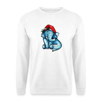 Blue Elephant Santa Splash - Unisex Pullover - Weiß - Vorne - Alina (178cm) & Michal (187cm)