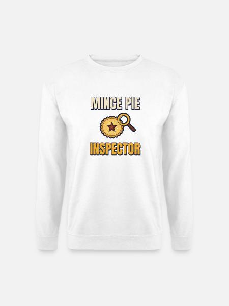 Mince Pie Inspector Lustiges britisches Weihnachten - Unisex Pullover - Weiß