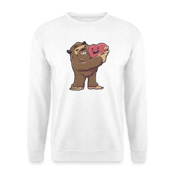 Bigfoot Valentinstag - Unisex Pullover - Weiß - Vorne - Alina (178cm) & Michal (187cm)