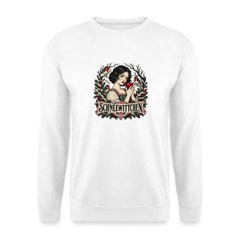 Schneewittchen Vintage Apfelwald Illustration - Unisex Pullover - Weiß - Vorne - Alina (178cm) & Michal (187cm)