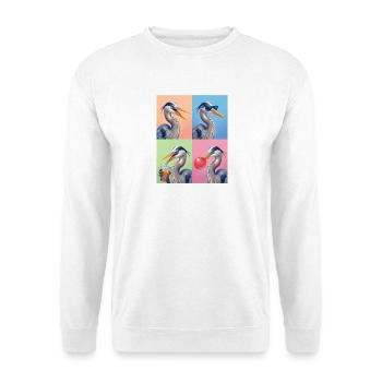 Reihers Reiher - Unisex Pullover - Weiß - Vorne - Alina (178cm) & Michal (187cm)