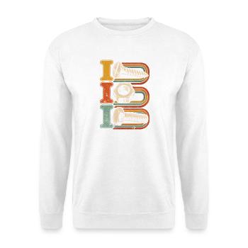 I Bolt Retro Screw Art - Unisex Pullover - Weiß - Vorne - Alina (178cm) & Michal (187cm)