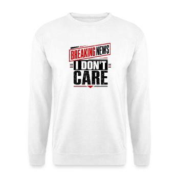 Eilmeldung: Es ist mir egal. - Unisex Pullover - Weiß - Vorne - Alina (178cm) & Michal (187cm)