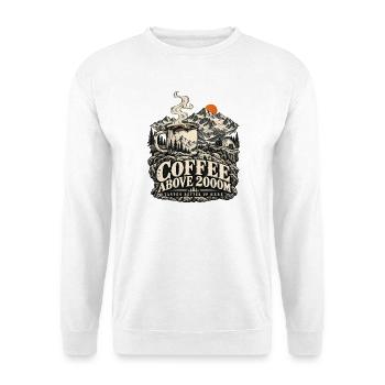 Coffee Above 2000M – Bergkaffee - Unisex Pullover - Weiß - Vorne - Alina (178cm) & Michal (187cm)