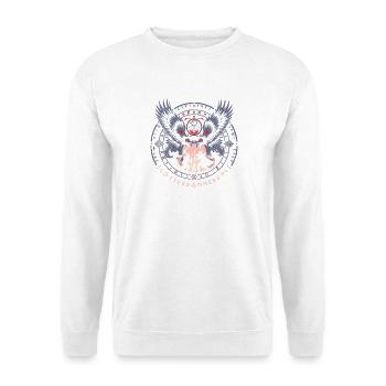  Götterdämmerung Nordische Mythologie Ragnarök - Unisex Pullover - Weiß - Vorne - Alina (178cm) & Michal (187cm)