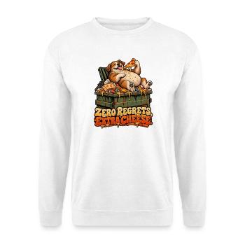 Hund mit KäseÜberfluss - Unisex Pullover - Weiß - Vorne - Alina (178cm) & Michal (187cm)