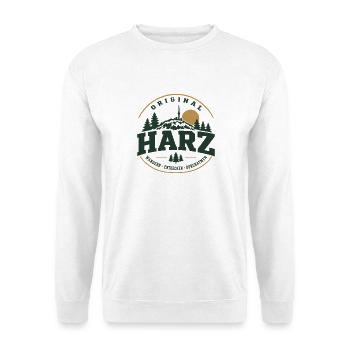 Original Harz Souvenir Wanderer Geschenk Brocken - Unisex Pullover - Weiß - Vorne - Alina (178cm) & Michal (187cm)