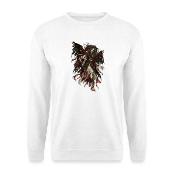 Weihnachts-Strzyga slawischer Folklore-Horror - Unisex Pullover - Weiß - Vorne - Alina (178cm) & Michal (187cm)