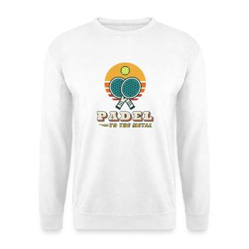 Padel zum Metall - Unisex Pullover - Weiß - Vorne - Alina (178cm) & Michal (187cm)