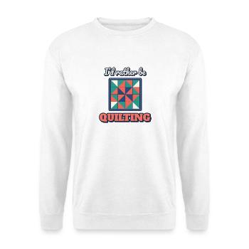 Ich würde lieber quilten - Unisex Pullover - Weiß - Vorne - Alina (178cm) & Michal (187cm)
