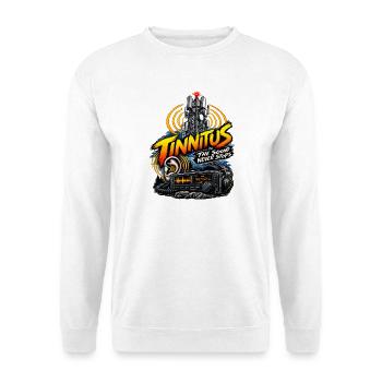 TINNITUS IMMER AUF EMPFANG - Unisex Pullover - Weiß - Vorne - Alina (178cm) & Michal (187cm)