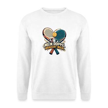 Padel -  Mein Doppel Braucht Mich - Unisex Pullover - Weiß - Vorne - Alina (178cm) & Michal (187cm)