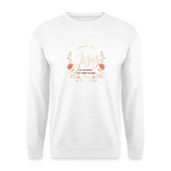 Jesus: Die Wahrheit hat einen Namen - Unisex Pullover - Weiß - Vorne - Alina (178cm) & Michal (187cm)