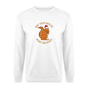 May Your Days Be Merry And Bright Eichhörnchen - Unisex Pullover - Weiß - Vorne - Alina (178cm) & Michal (187cm)