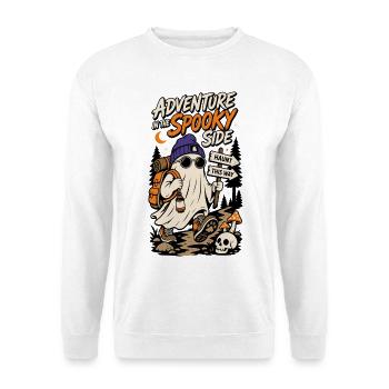 Halloween Wandergeist – Spooky Adventure - Unisex Pullover - Weiß - Vorne - Alina (178cm) & Michal (187cm)