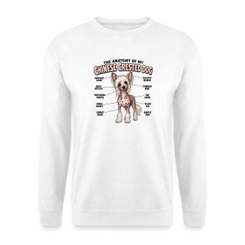 Chinesischer Schopfhund Hundebesitzer Gassi - Unisex Pullover - Weiß - Vorne - Alina (178cm) & Michal (187cm)