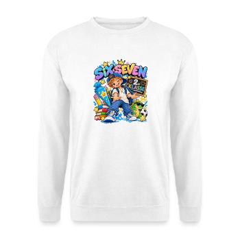 SechsSieben Klasse Spaß Comic - Unisex Pullover - Weiß - Vorne - Alina (178cm) & Michal (187cm)