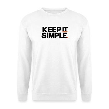 Keep It Simple – Minimalist Streetwear - Unisex Pullover - Weiß - Vorne - Alina (178cm) & Michal (187cm)