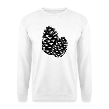 Two pine cones - Unisex Sweatshirt - white - Front
