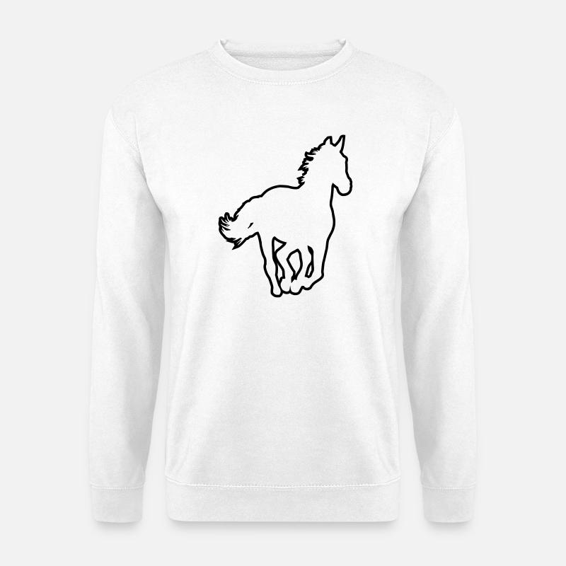 Un cheval - Sweat-shirt Unisexe - blanc