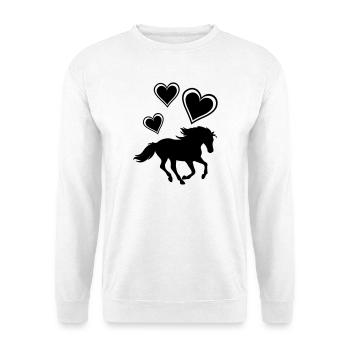 Pferd Herzen - Unisex Pullover - Weiß - Vorne