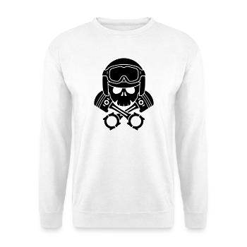 kolben schädel helm - Unisex Pullover - Weiß - Vorne
