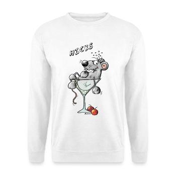 Maus im Cocktailglas - Unisex Pullover - Weiß - Vorne