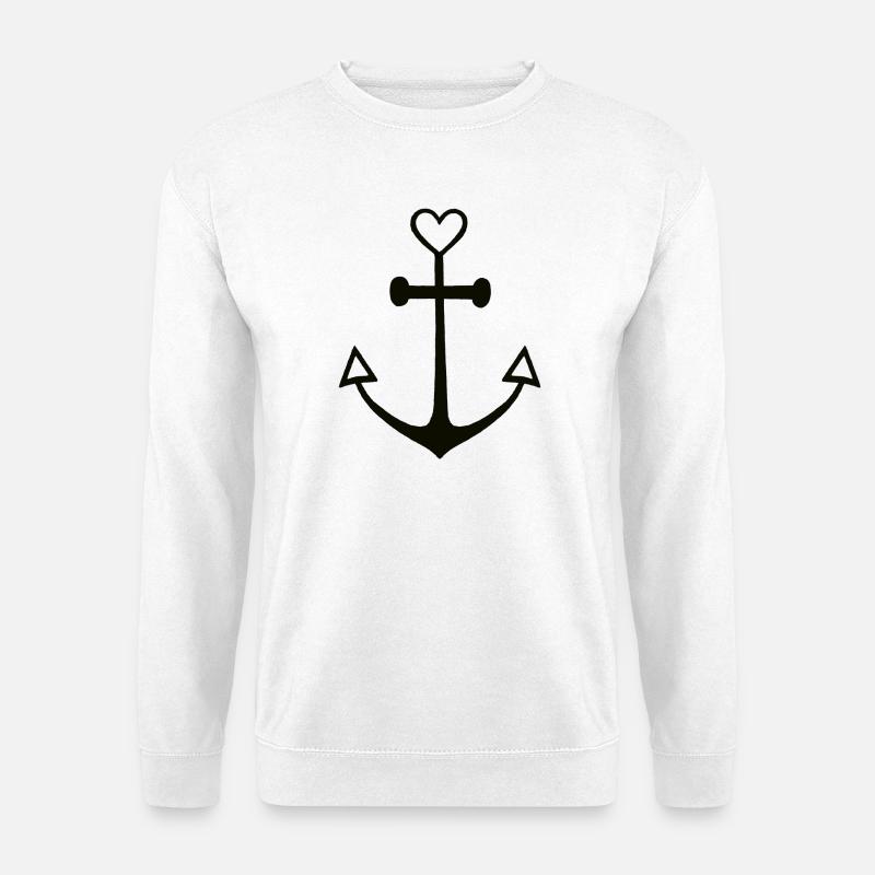 Cute Lines Anker Anchor Glaube Liebe Hoffnung Tatt - Unisex Pullover - Weiß