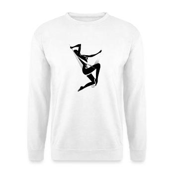 Schwarz-Weiße geometrische Silhouette - Unisex Pullover - Weiß - Vorne