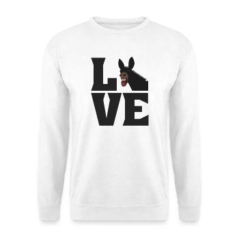 LOVE Muli Donkey Love mule horse - Unisex Sweatshirt - white - Front