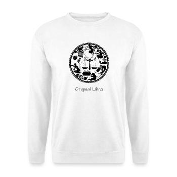 Sternzeichen Waage 001 schwarz - Unisex Pullover - Weiß - Vorne