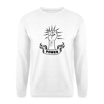 Kraftfaust-Handausdruck - Unisex Pullover - Weiß - Vorne