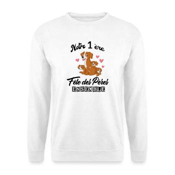 Body bébé meilleur papa première fête des pères - Sweat-shirt Unisexe - blanc - Devant