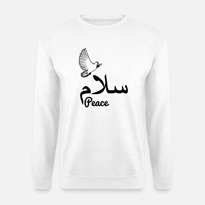 Arab peace with dove peace - Unisex Sweatshirt - white