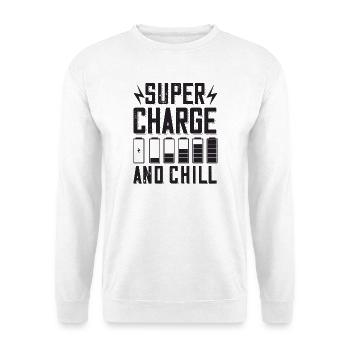 Supercharge And Chill - for electric car fans - Unisex Sweatshirt - white - Front