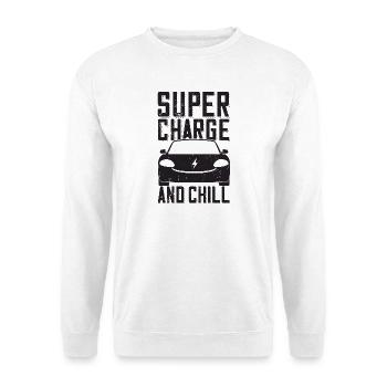Supercharge And Chill - for electric car fans - Unisex Sweatshirt - white - Front
