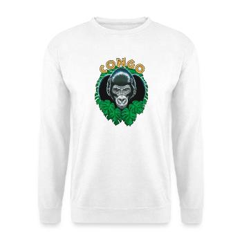 Kongo-Gorilla - Unisex Pullover - Weiß - Vorne
