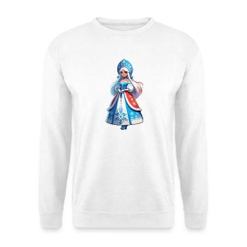 Ded Moroz Snegurotschka russischer Weihnachtsmann - Unisex Pullover - Weiß - Vorne