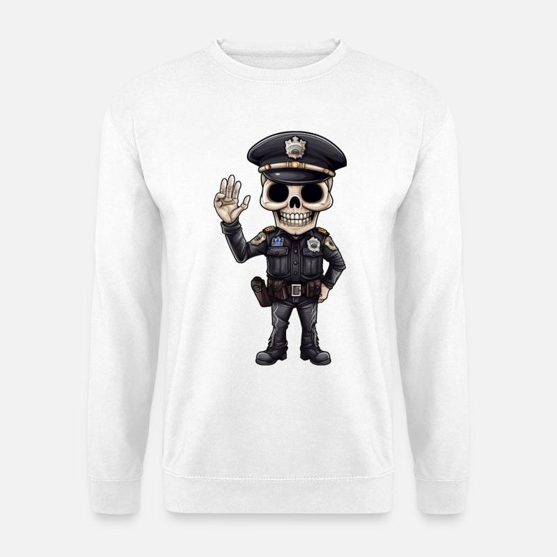 Skeleton Policeman - Unisex Sweatshirt - white