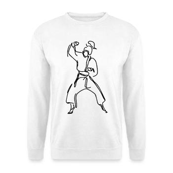 Weibliche Karateka Skizze - Unisex Pullover - Weiß - Vorne