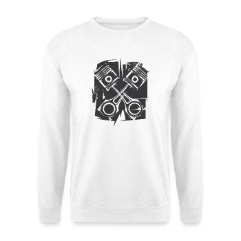 V8 Abstrait Moteur Illustration Musclecar Tuning - Sweat-shirt Unisexe - blanc - Devant