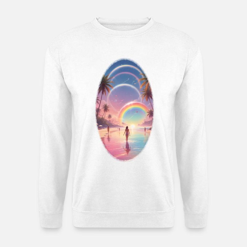 Pastel Beach Rainbow Dream - Unisex Sweatshirt - white