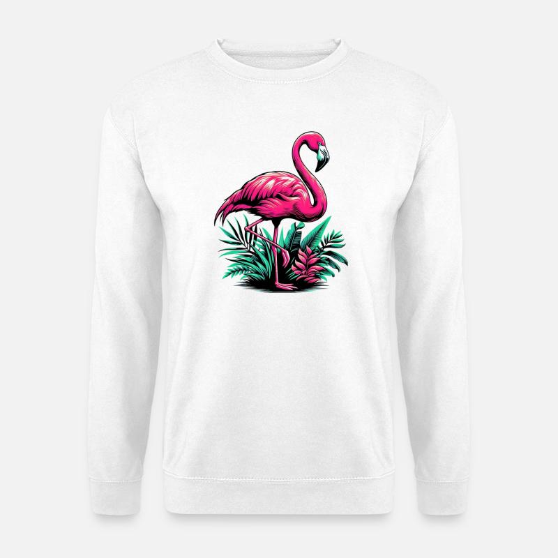 Flamingo - Unisex Pullover - Weiß