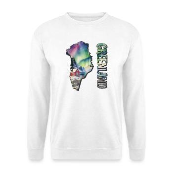 Carte à l’aquarelle Groenland - Sweat-shirt Unisexe - blanc - Devant
